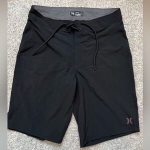 Hurley Black Lace-Up Board Shorts, 36